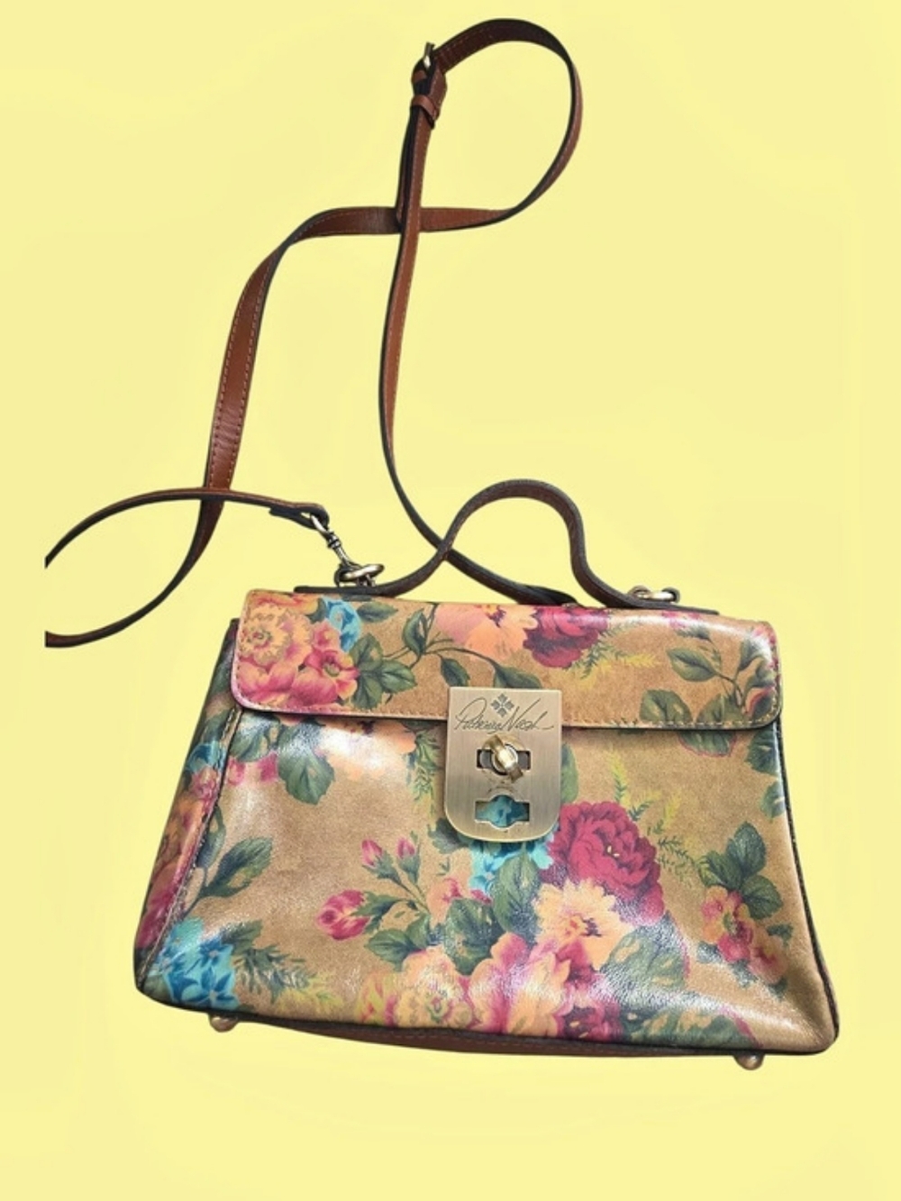 Patricia Nash Floral Shoulder Bag in Brown & Multicolor